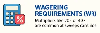 Wagering Requirements - Banner with calculator icon.