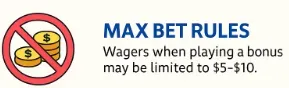 Image 189 - Banner with max bet rules text.