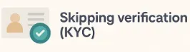 Skipping verification - Banner with KYC checkmark.
