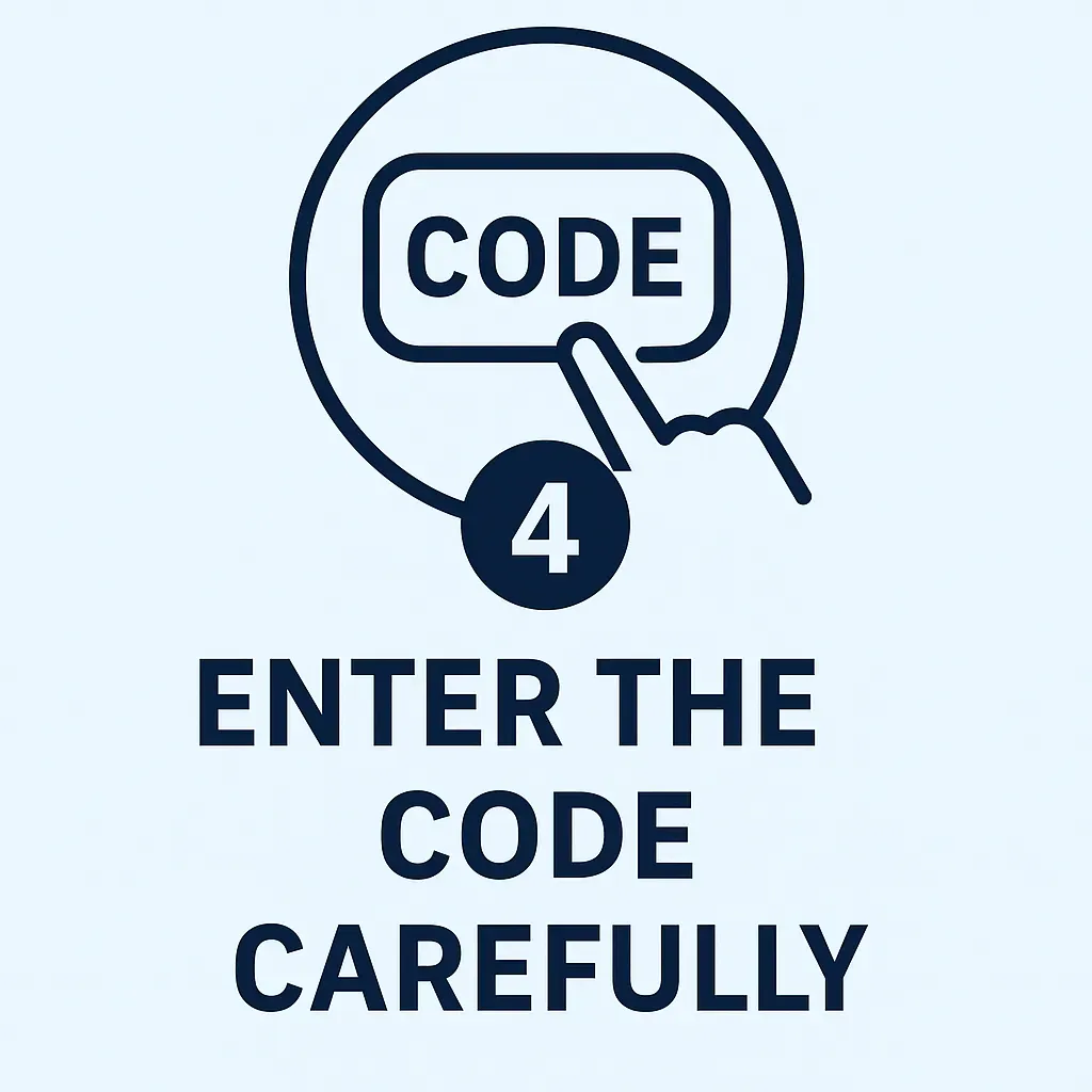 Image 198 - Graphic with code entry instructions.