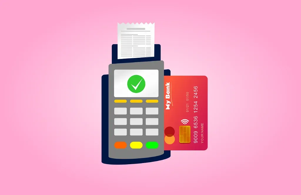 Product photo with a payment terminal.