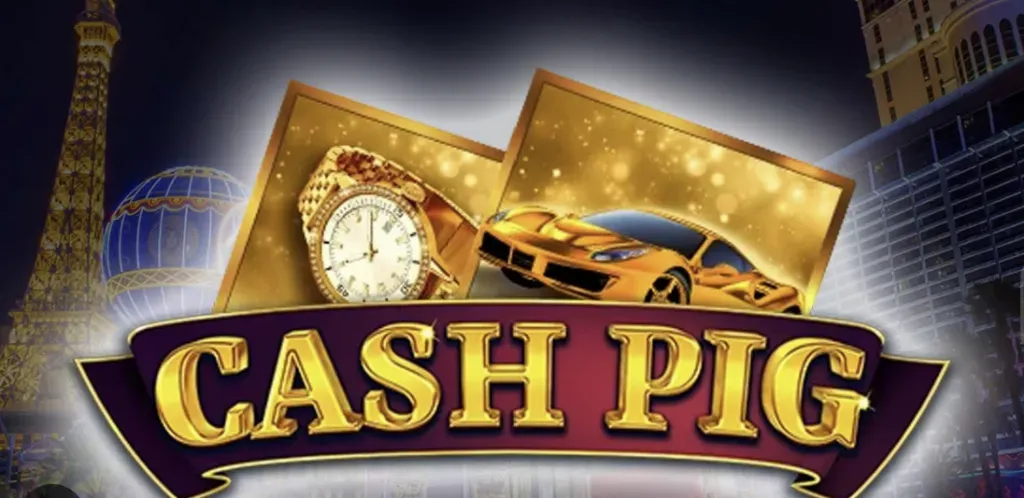 Cash Pig - Product photo with gold watch and car.