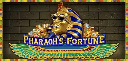 Pharaoh's Fortune - Banner with golden pharaoh and jewels.
