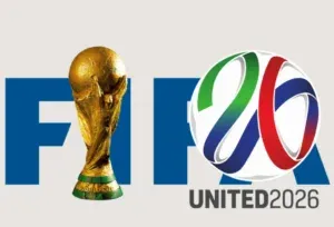 FIFA World Cup 2026 - Logo with trophy and emblem.