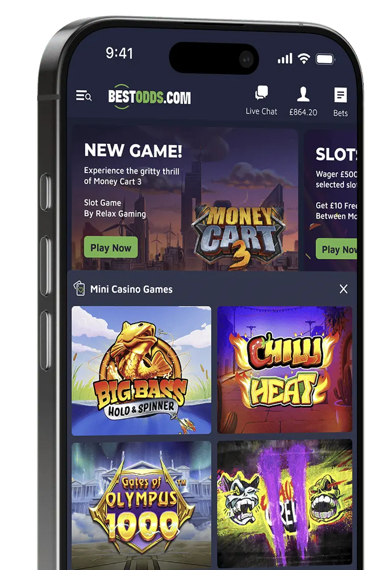 In-play markets on the app