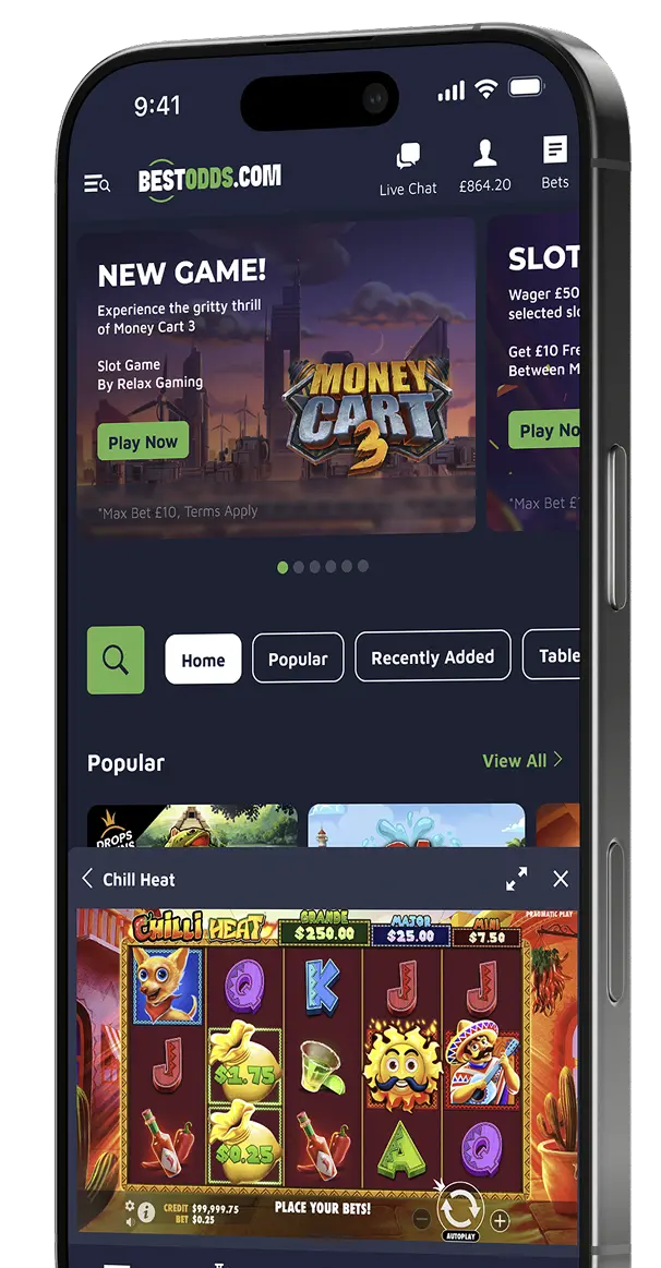 All sports list on the app